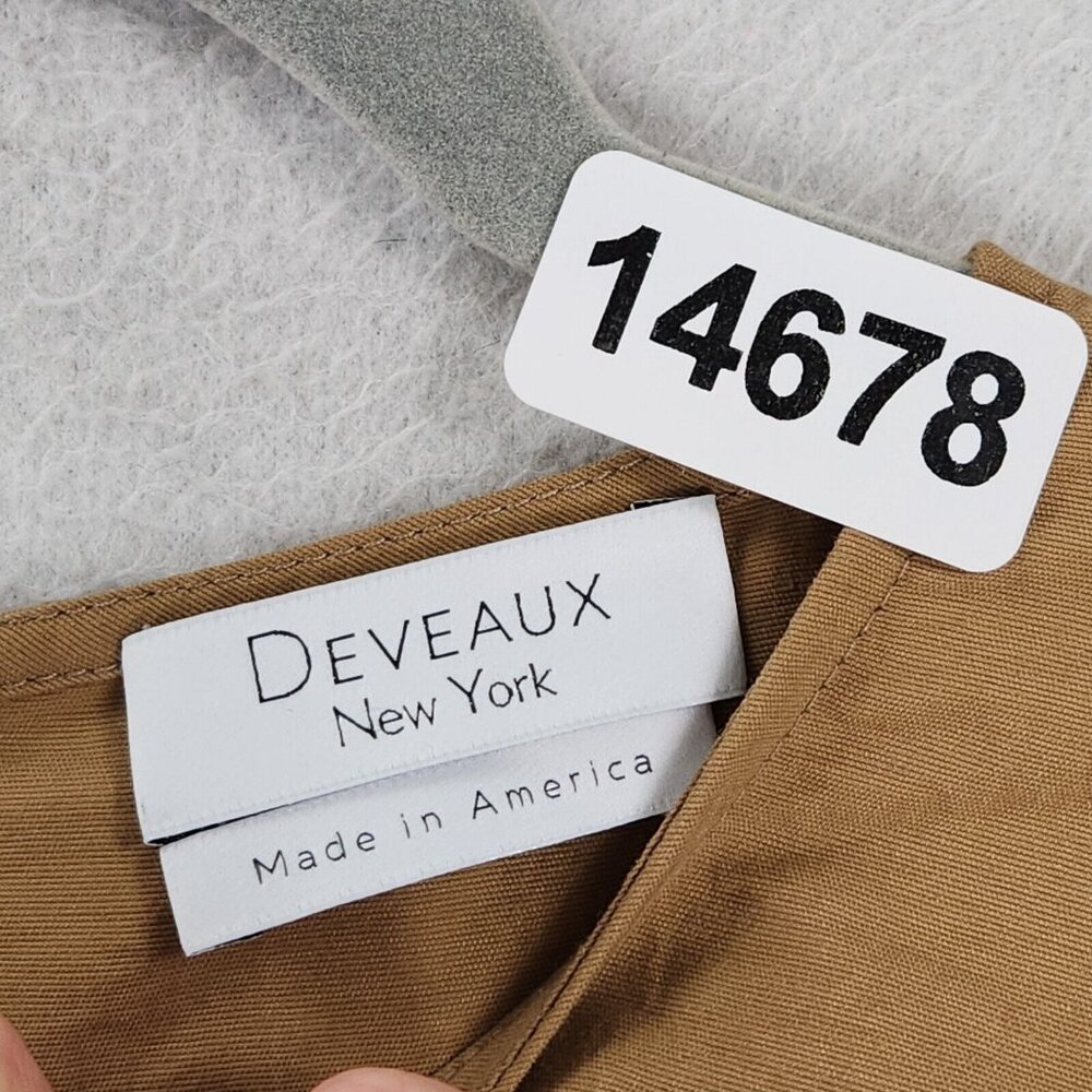 Deveaux New York Shirt Womens 0 Tan Beige Carrie Puff Sleeve Top Poplin Blouse - Picture 6 of 10